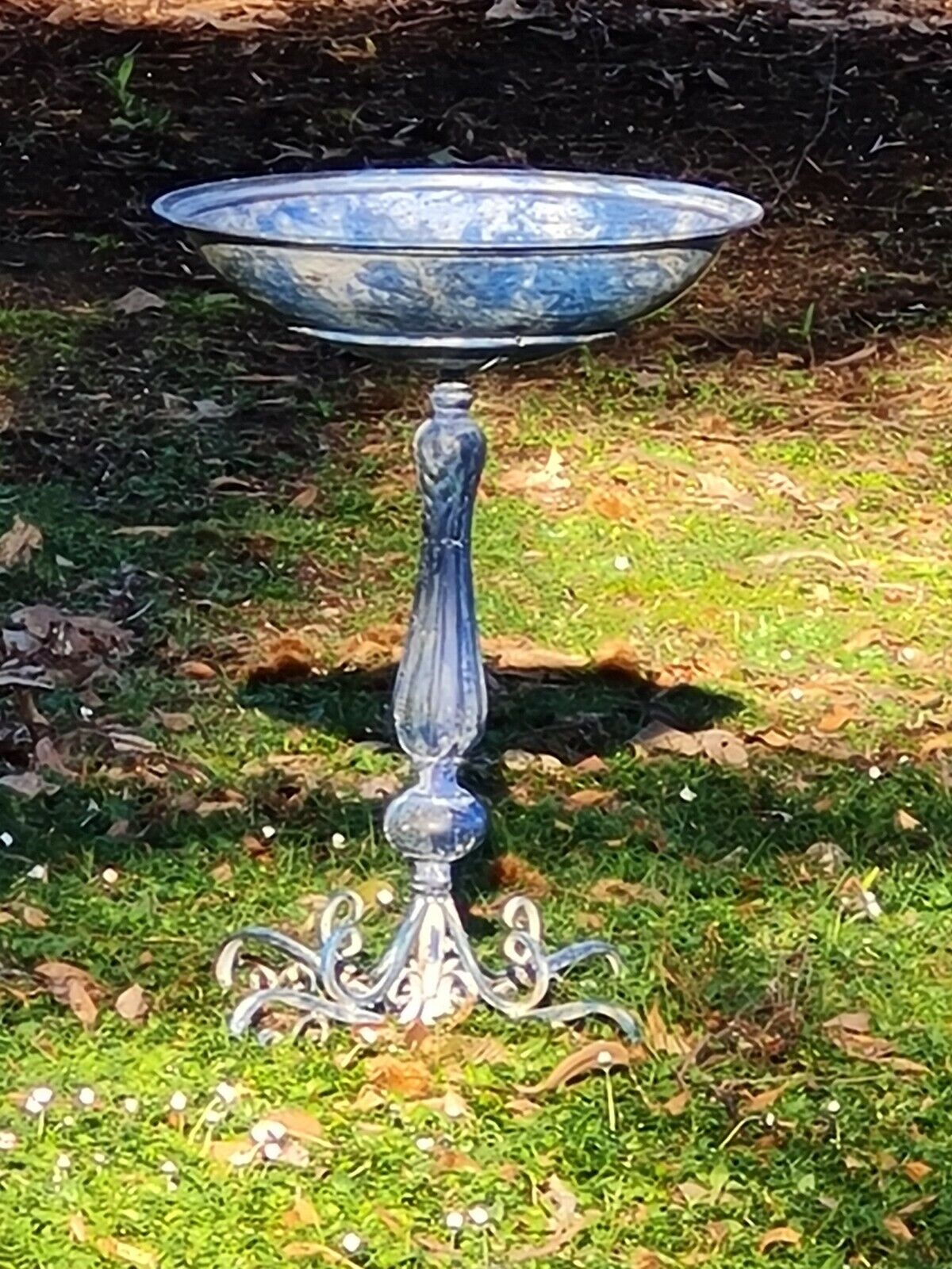 Mediteranee Blue Iron Large Birdbath - 75 cm H