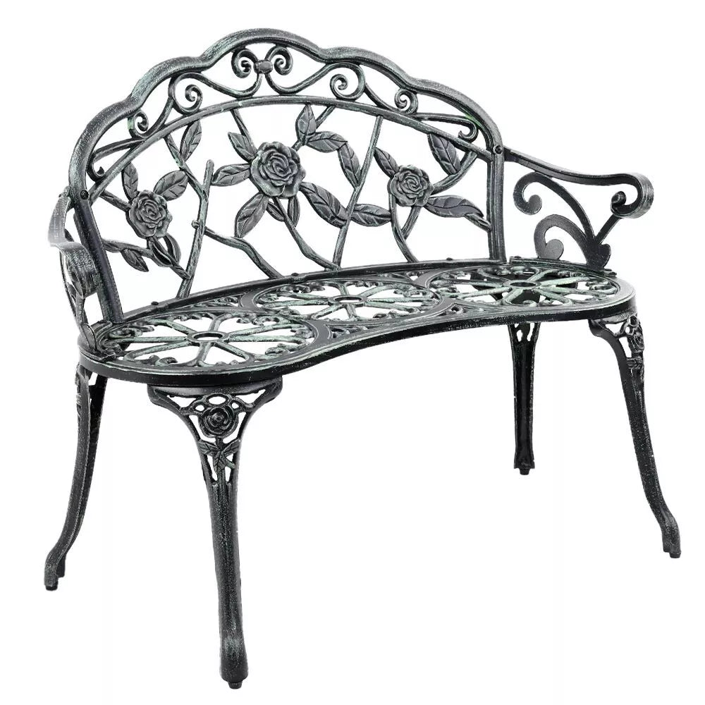 Oriana Cast Iron Garden Bench Seat 100cm - Vintage Green