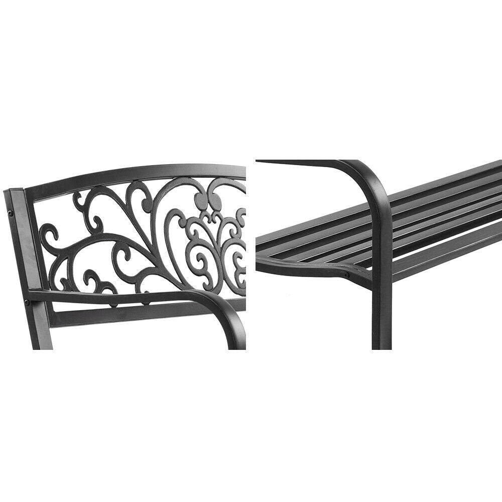 Carida Cast Iron Garden Bench - Antique Brown