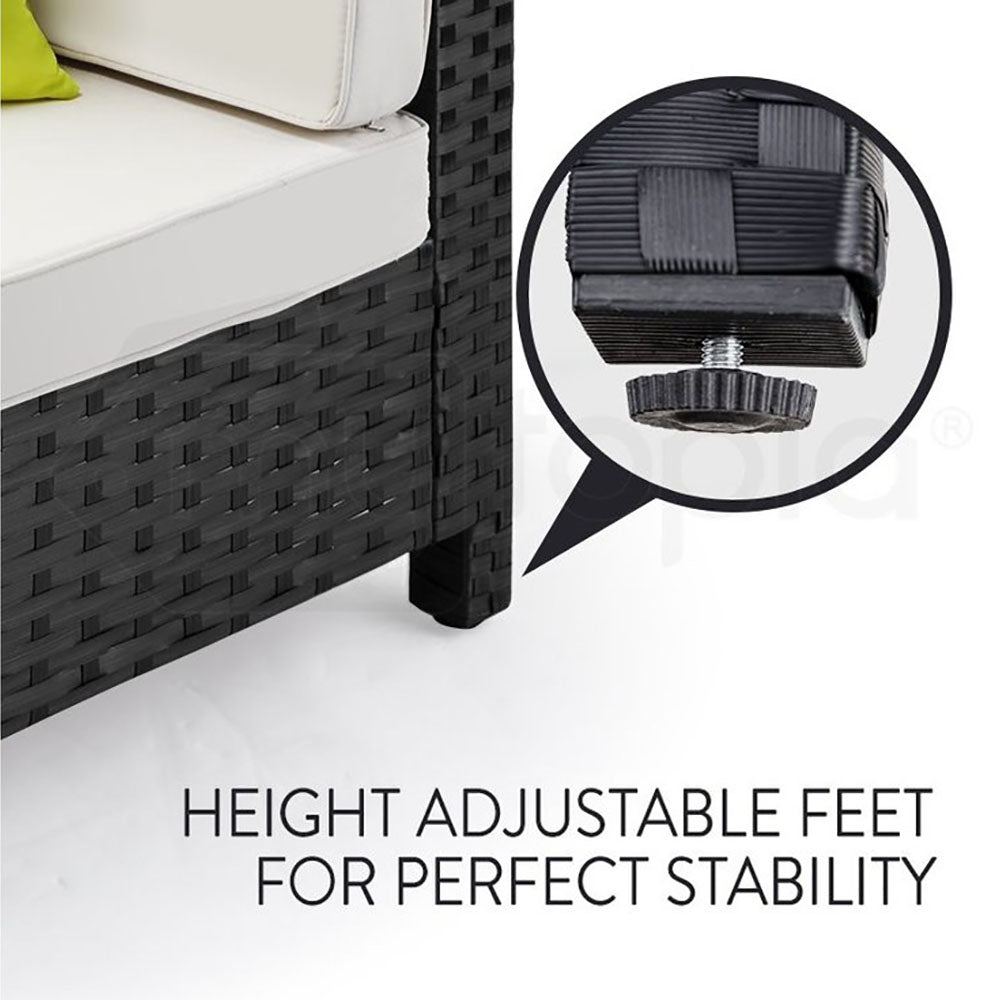 Monza Outdoor Corner Sofa Chair -in Brown/Beige or Black/Grey