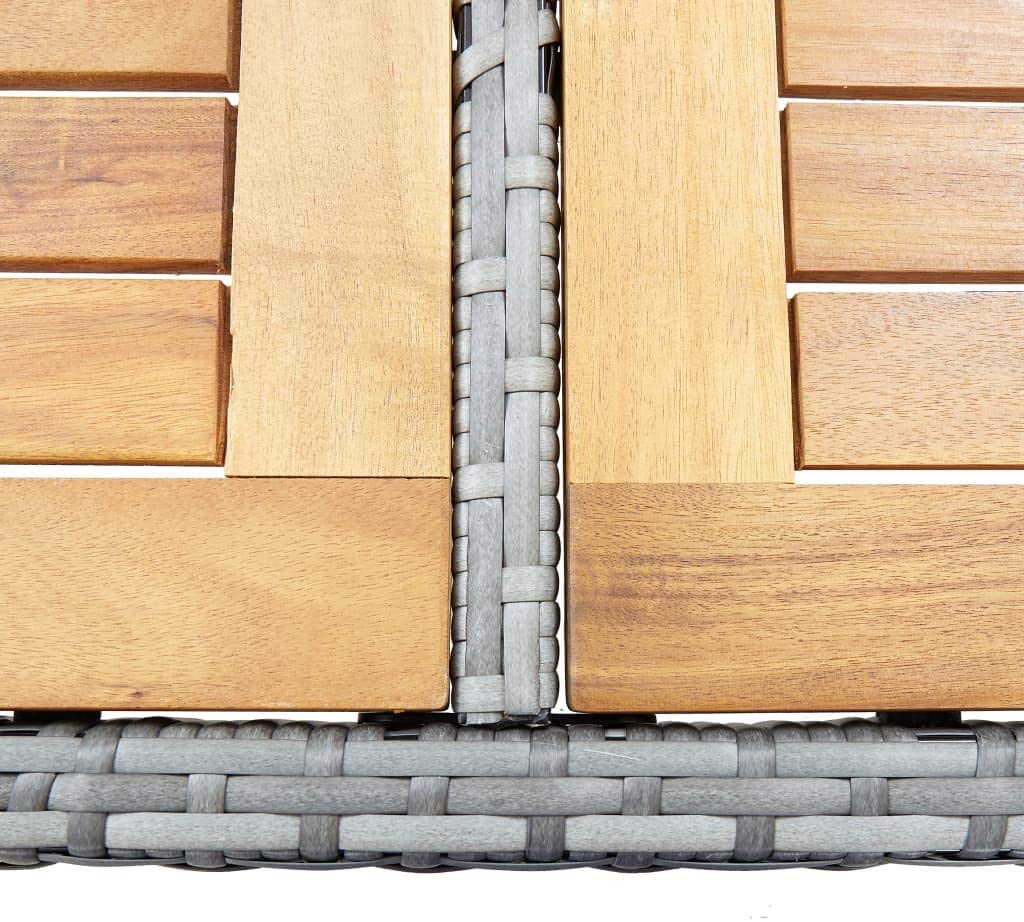 Leonie Acacia & Poly Rattan Outdoor Bar Set - 7 Pieces