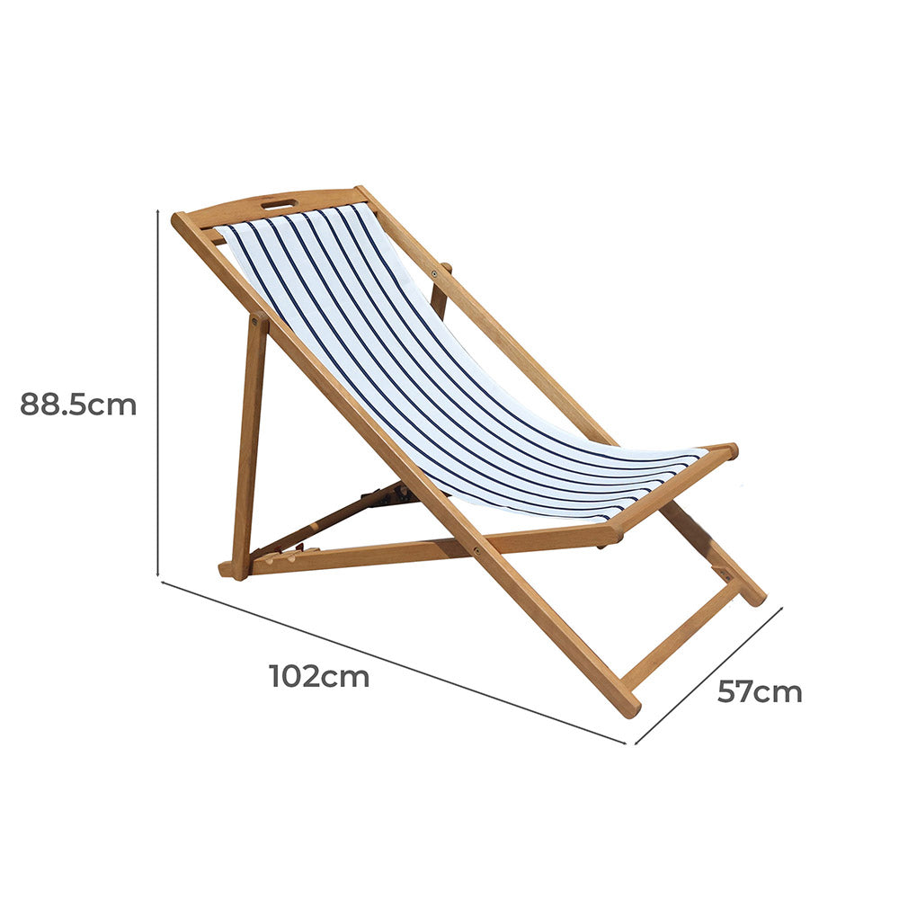 San Domingo Wooden Outdoor Deck Chair & Footstool Set