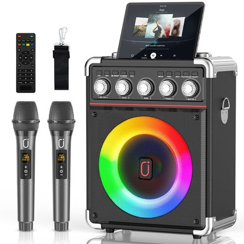 PartyTime Karaoke Machine Bluetooth & Wireless, 2 Microphones