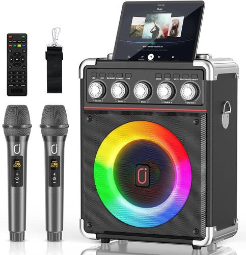 PartyTime Karaoke Machine Bluetooth & Wireless, 2 Microphones
