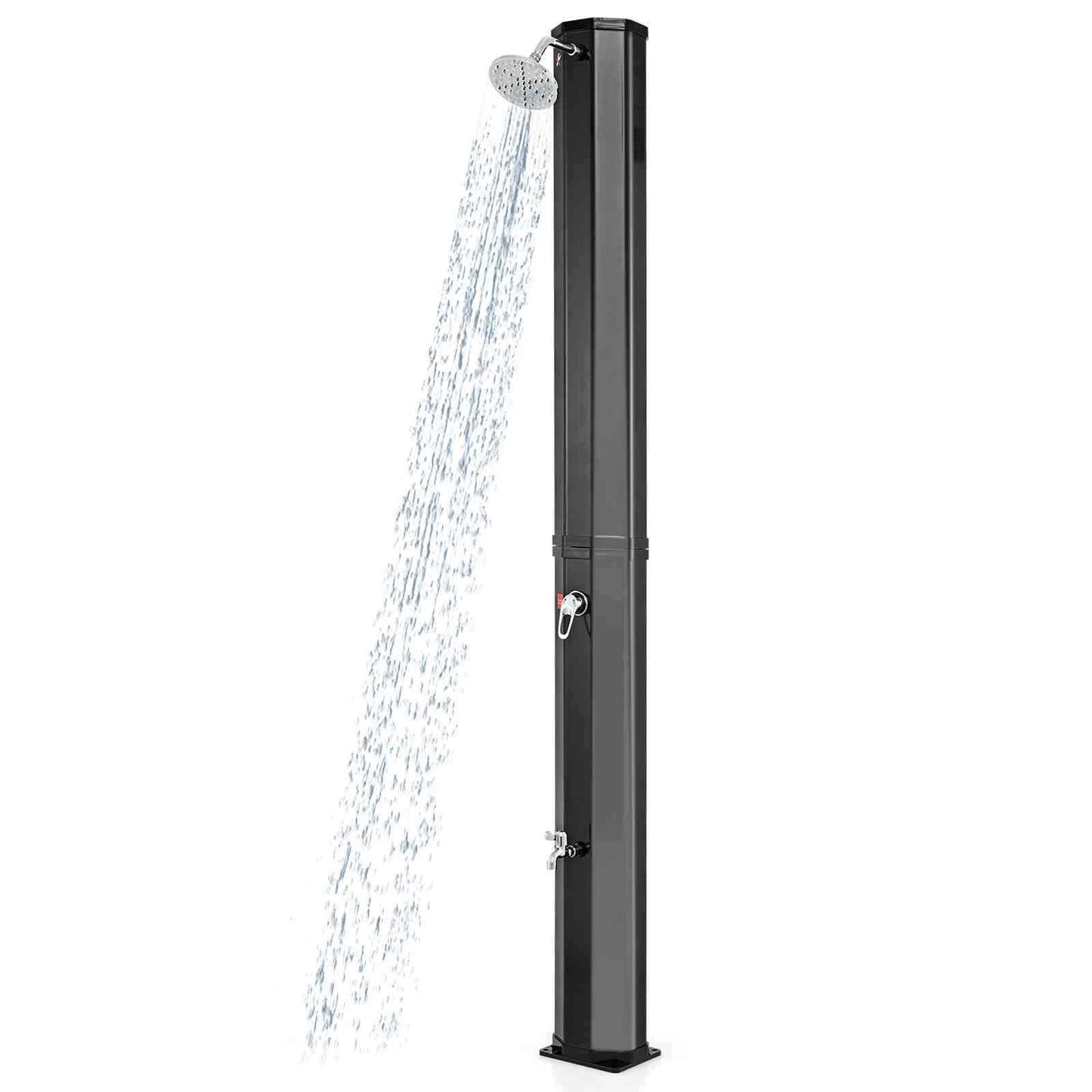 60 L Solar Heated Outdoor Shower with Shower Head & Foot Shower Tap