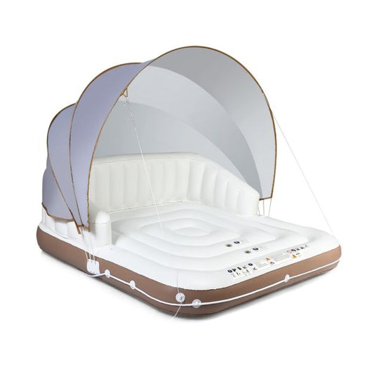 BeachEze Inflatable Floating Lounge  with Retractable Canopy