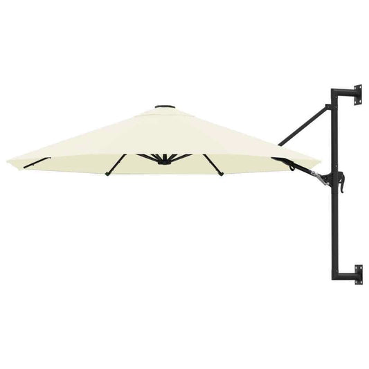 3M Wall Mounted Patio Umbrella w/Metal Pole &  Crank