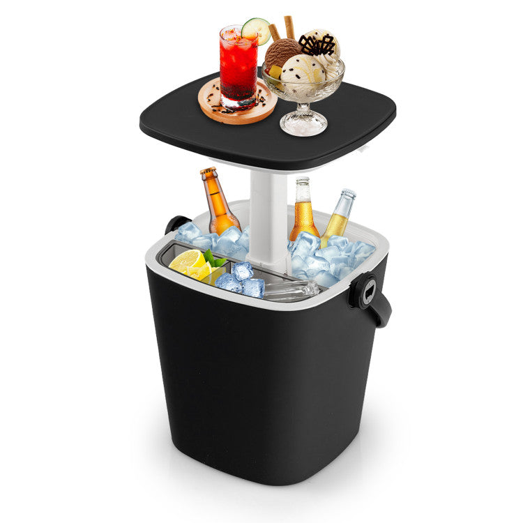 3-in-1 Portable Cooler Bar Table with Lift Top Lid