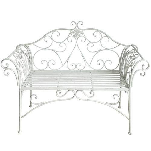 Antique White Parisa Outdoor Bench