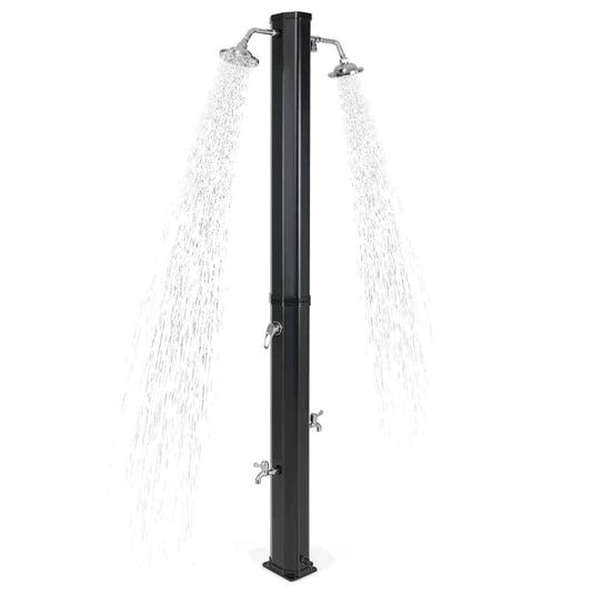2.2M Outdoor 35L Solar Heated Outdoor Shower w/ Dual Shower Heads