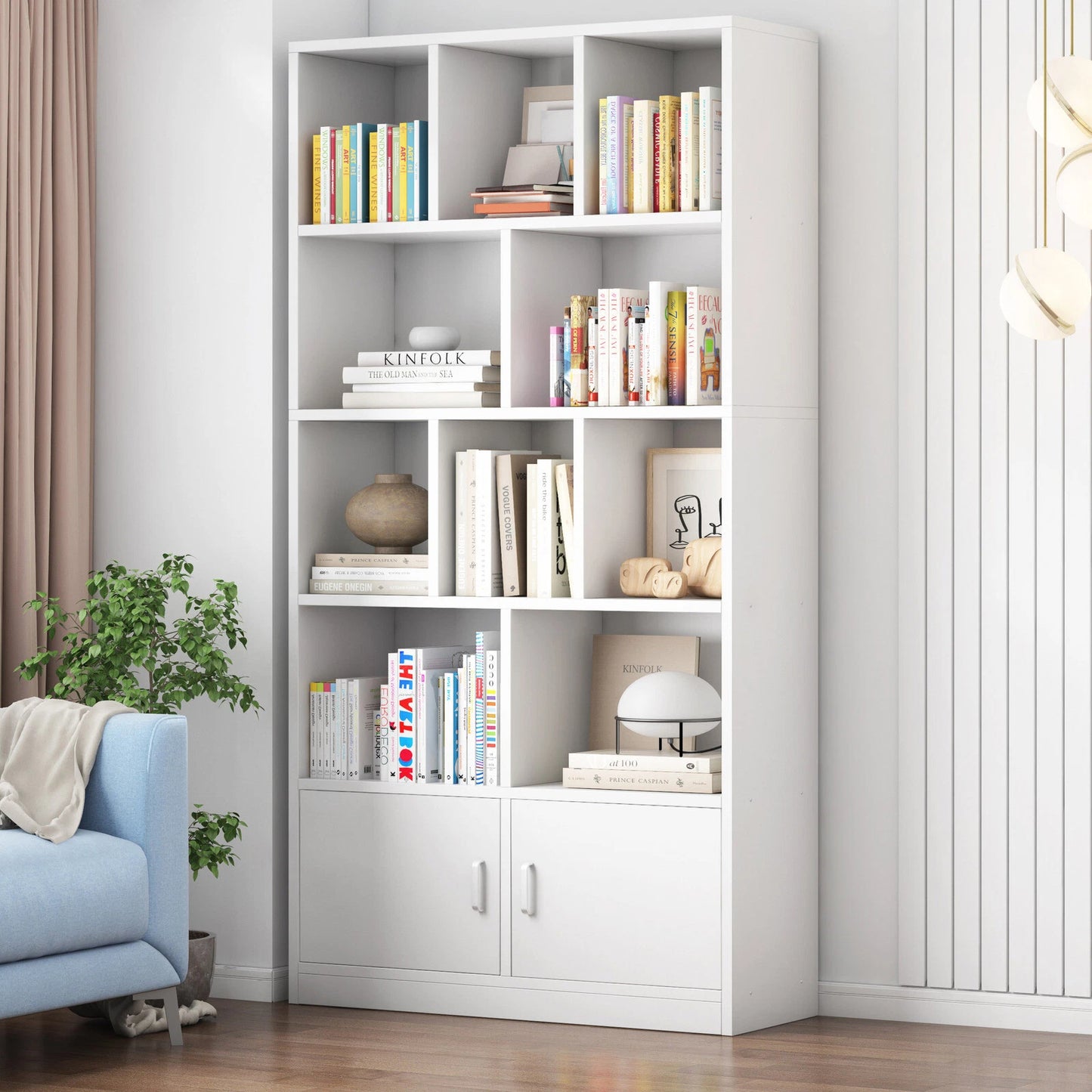 Parvana 10-Shelf 2-Door Bookshelf/Cabinet
