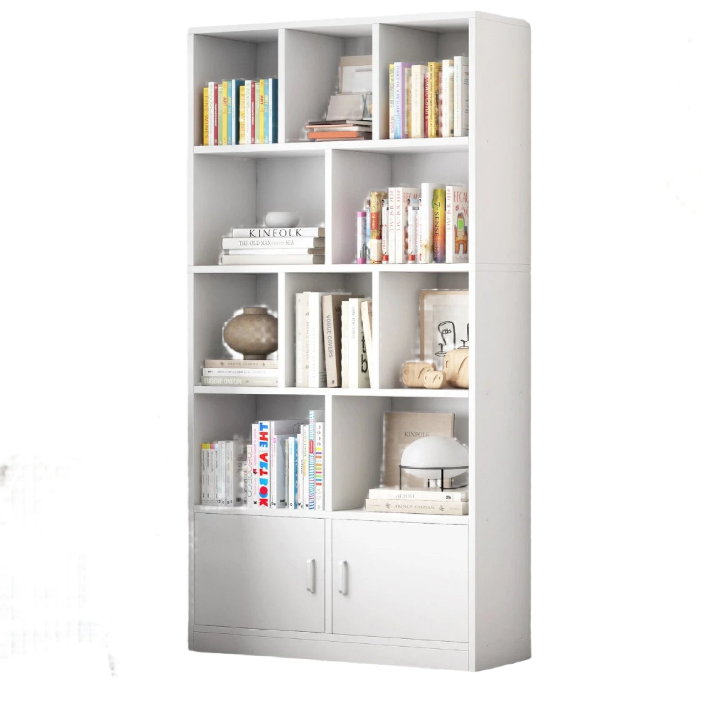 Parvana 10-Shelf 2-Door Bookshelf/Cabinet