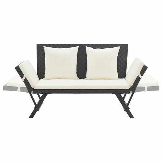 Alvaro Convertible Polyrattan Garden Bench/Day Bed