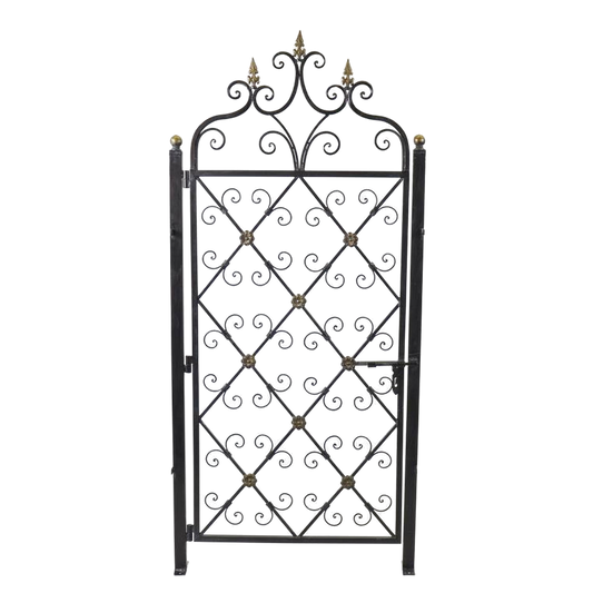 Chara Ornamental Metal Garden Gate w/Posts