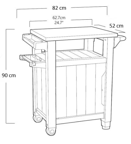 Benton Outdoor Entertaining BBQ Prep Bench and Storage Unit