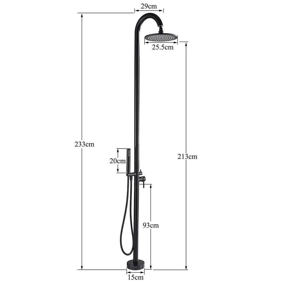 25cm Outdoor Stainless Steel Shower