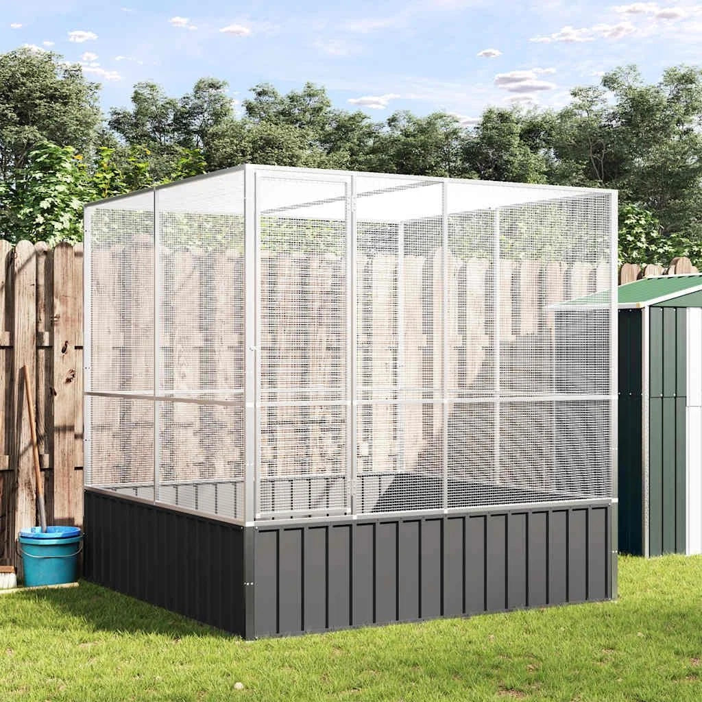 Sleeky Large Galvnised Steel Bird Aviary