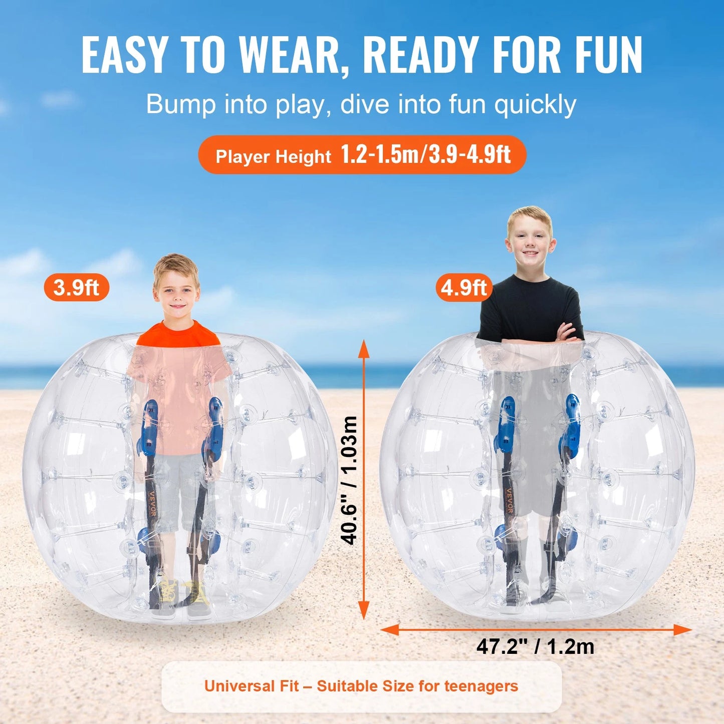 Sumo Zorb Bumper Balls. 2-Pack 4FT/1.2M Diameter
