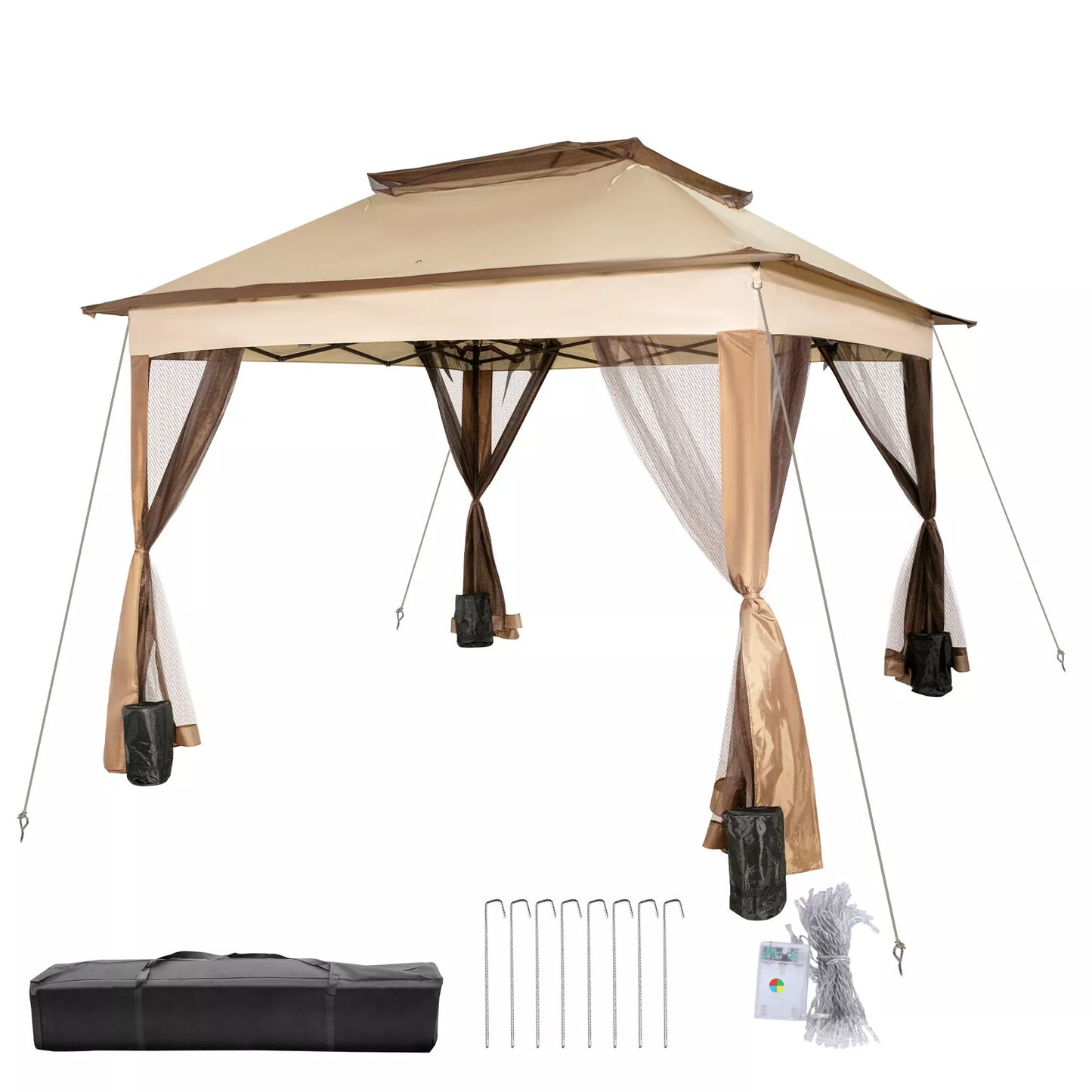 Patio Gazebo with Mosquito Netting  3.3Mx3.3Mx2.9m