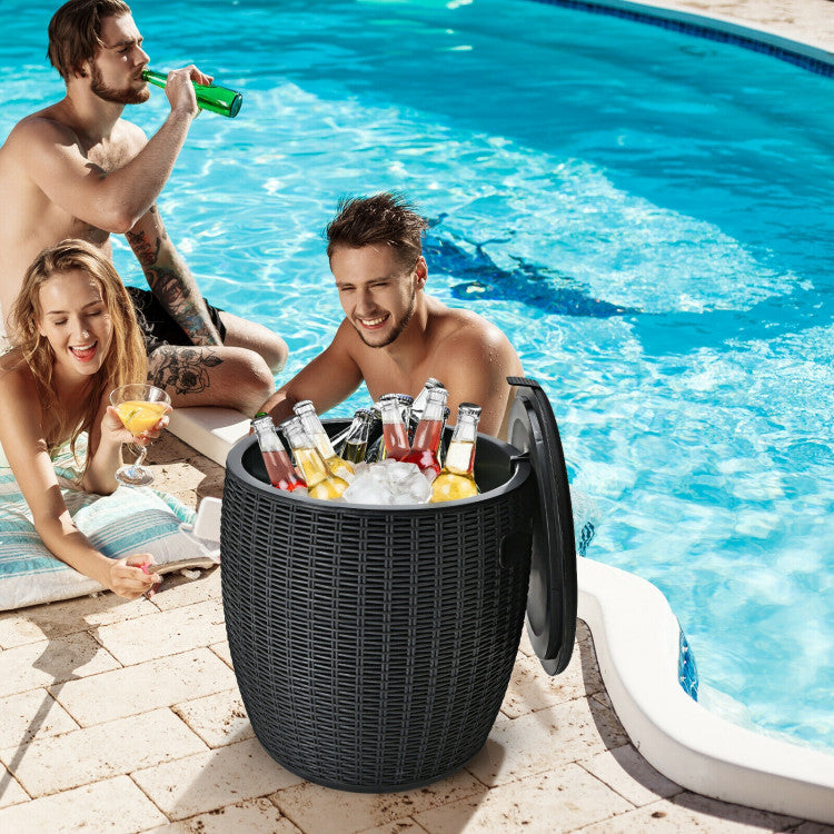 3-in-1 Portable Cooler Bar Table with Lift Top Lid