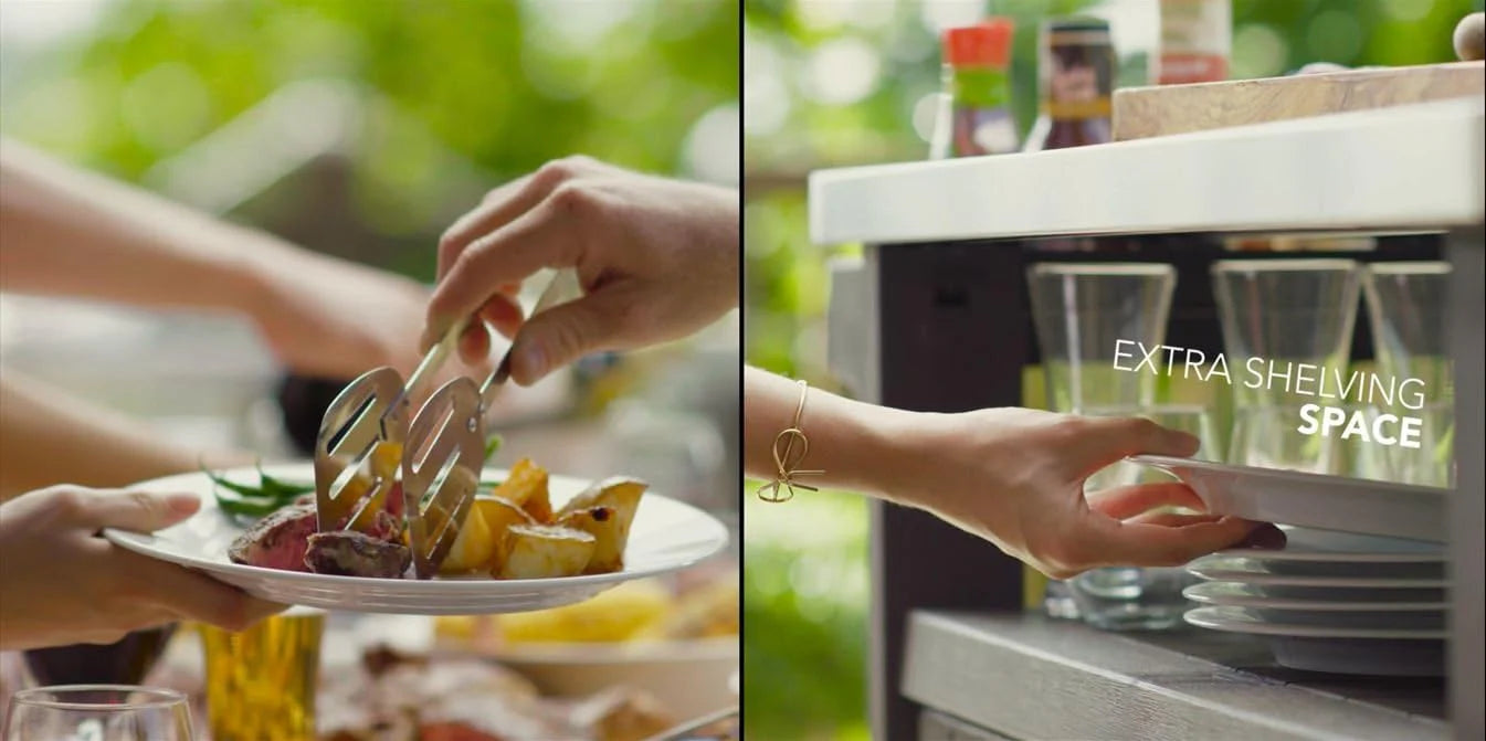 Benton Outdoor Entertaining BBQ Prep Bench and Storage Unit