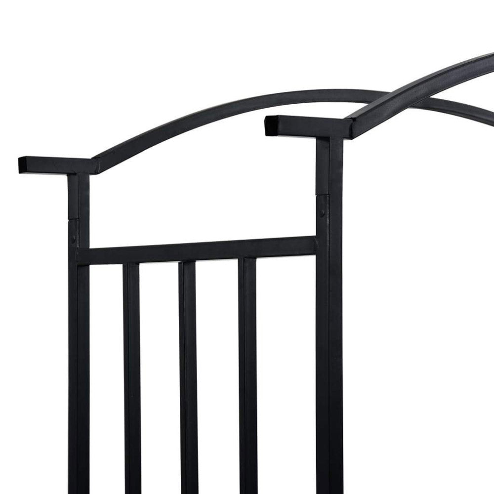 Belmonte Iron Garden Arch with Bench - Black 128x50x207cm