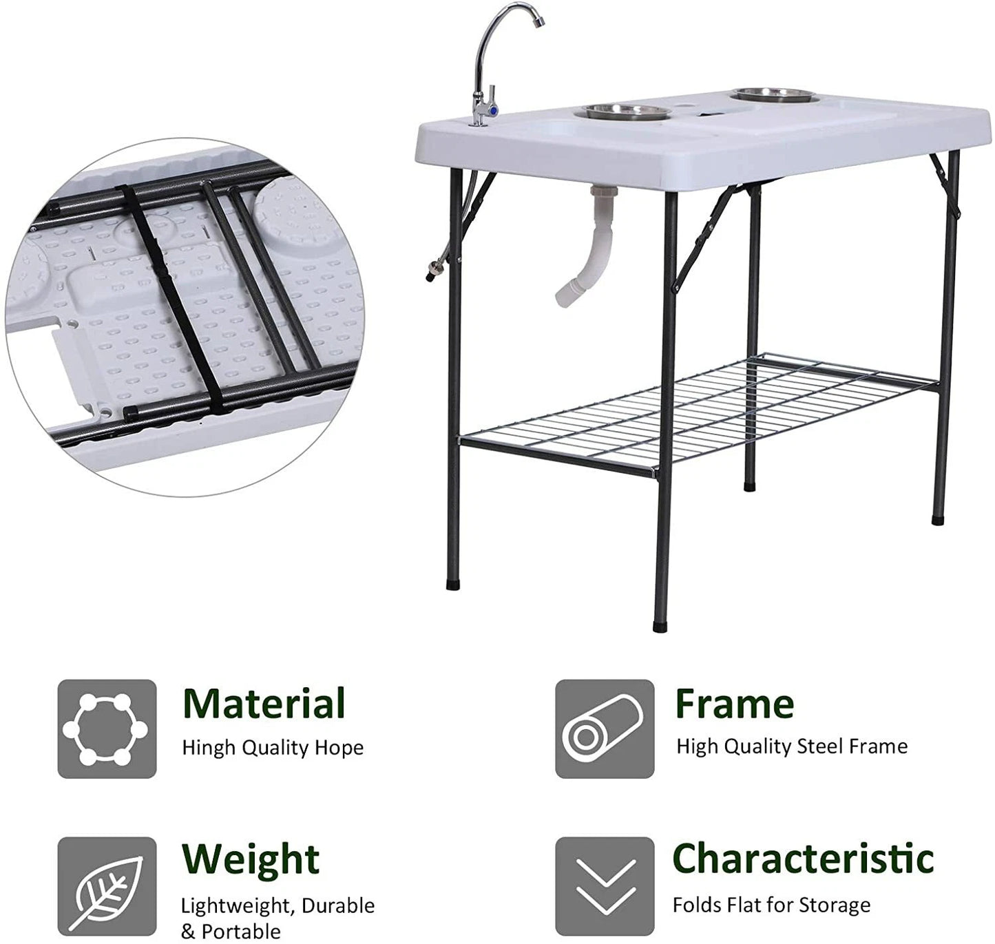 Portable Folding Fish Cleaning & Fillet Table
