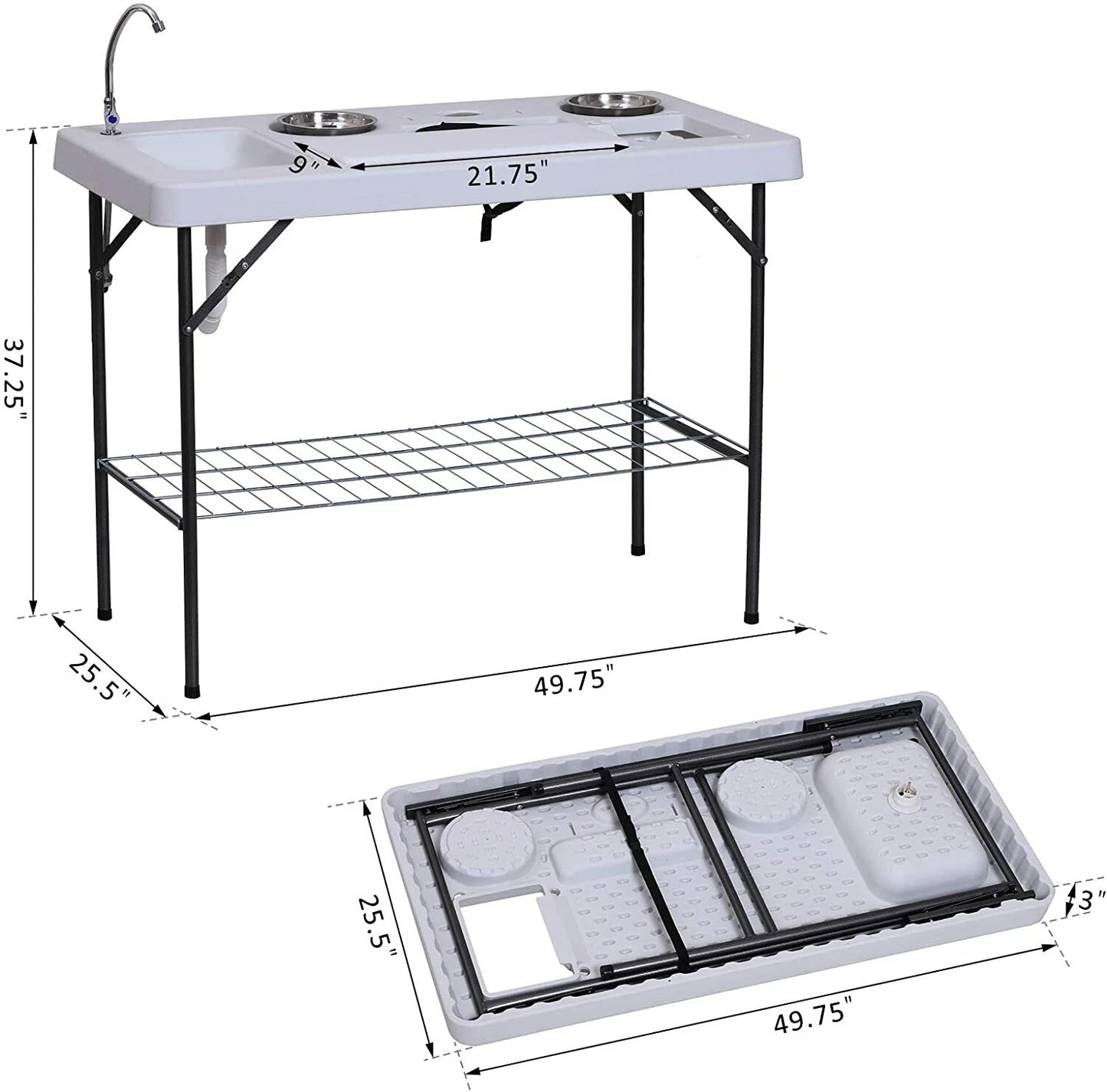 Portable Folding Fish Cleaning & Fillet Table