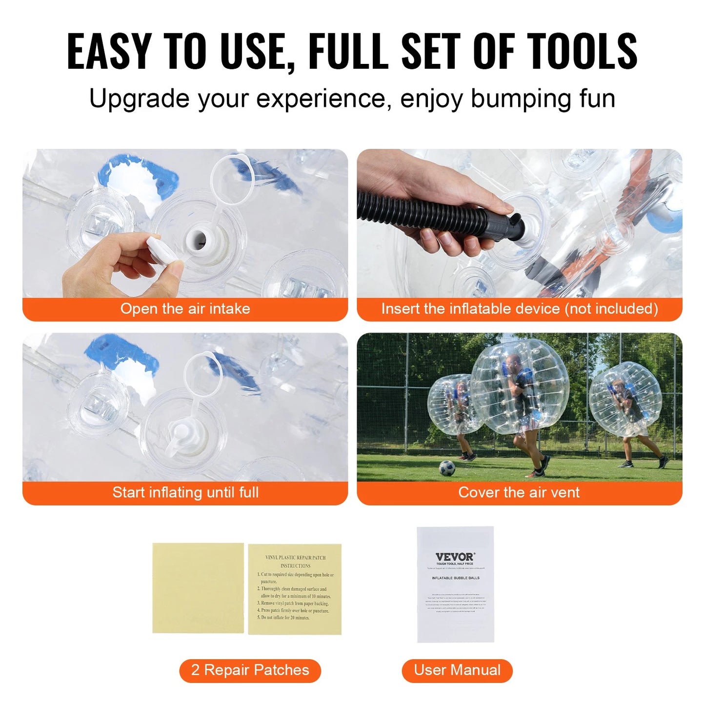 Sumo Zorb Bumper Balls. 2-Pack 4FT/1.2M Diameter