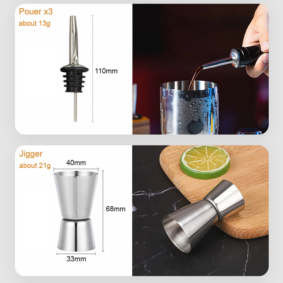 Fina 13pc Cocktail Shaker Set/Bartender Kit