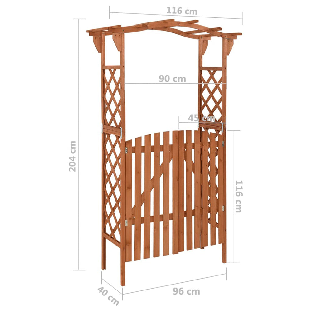 Cadiz Wood Pergola with Gate - in Grey or Brown