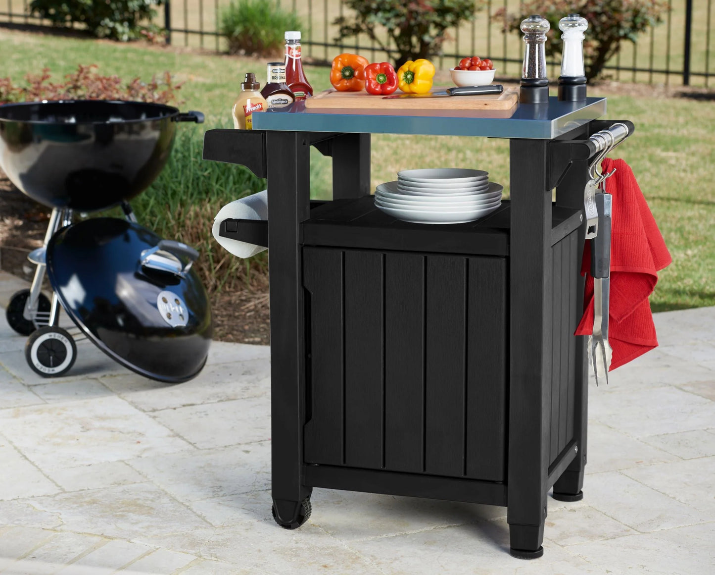 Benton Outdoor Entertaining BBQ Prep Bench and Storage Unit