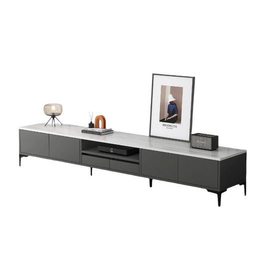 Rava 2m Designer Wooden TV Cabinet. Black or White