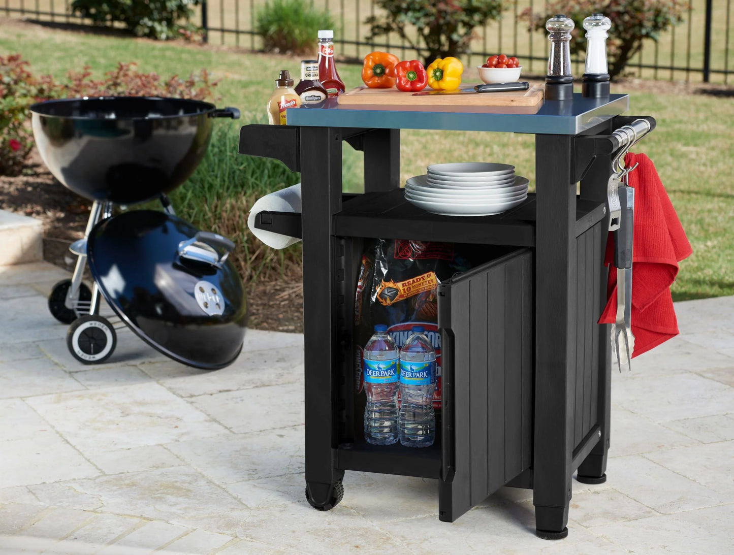 Benton Outdoor Entertaining BBQ Prep Bench and Storage Unit