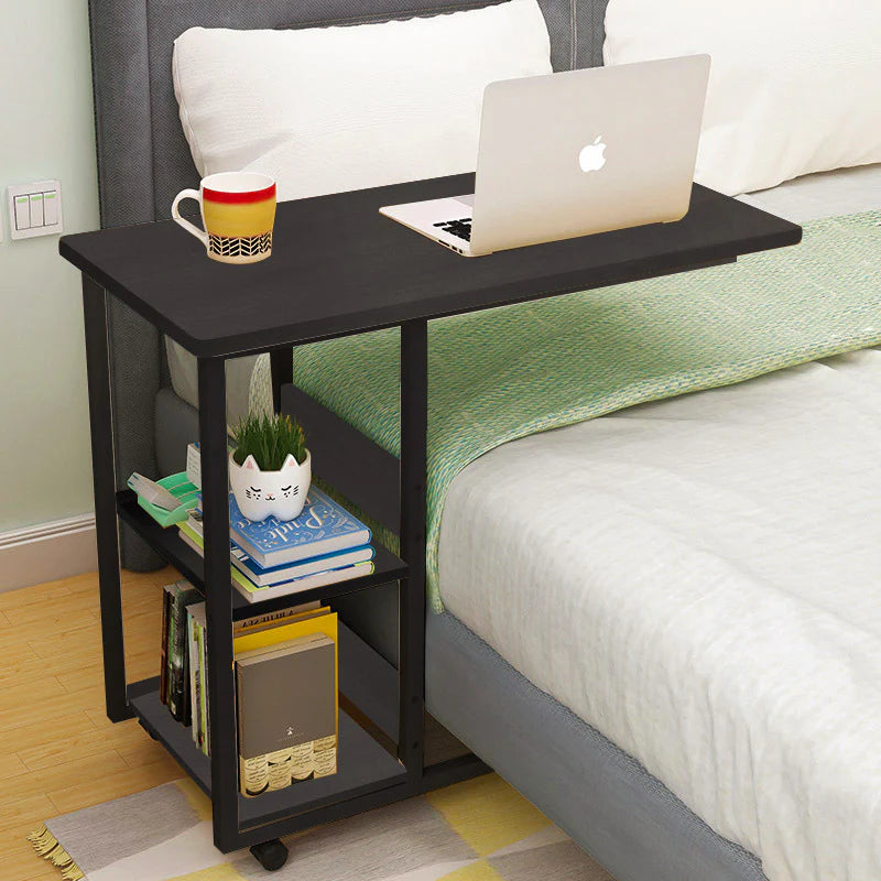 Valedicta Side Table/Laptop Desk w/Shelves & Wheels. 80x40x75cm