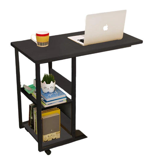 Valedicta Side Table/Laptop Desk w/Shelves & Wheels. 80x40x75cm